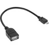 Cabletech Kabelis USB A lizdas - micro USB kištukas 15 cm OTG laidas