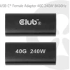 Adapteris USB Club 3D CLUB3D kabelis USB USB4 Gen 3x2 USB C 40 Gbit/s 240 W juoda (CAC-2507)