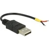 Delock kabelis USB 2.0 A vyriškas > 2 x atviri kabelio galai galia 10 cm Raspberry Pi