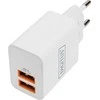 Assmann elektroninis DIGITUS USB įkroviklis 2x USB-A 15W 2x 2.4A baltas