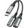 Dudao L13C+ 2in1 USB-C adapteris – pilkas