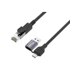 Adapteris USB Equip GigaBit USB-C+A->RJ45 St/St 2.00m juoda (133102)