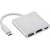 Fusion Accessories Fusion (3 viename) USB-C Multiport adapteris | USB 3.0 | HDMI | USB-C | sidabras