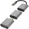 Pritaikykite. Hama USB-C kištukas -> Mini-DP -> HDMI -> VGA