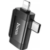 Adapteris OTG 2in1 USB C / Lightning to USB A Hoco UA31F juodas
