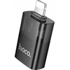 Adapteris OTG Lightning to USB A Hoco UA36 juodas transparent