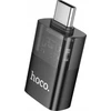 Adapteris OTG USB C to USB A Hoco UA36B transparent juodas
