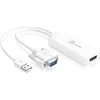 j5create JDA214 VGA į HDMI™ vaizdo ir garso adapteris, baltas, 0,176 m, VGA, USB A, HDMI, kištukas, lizdas, USB