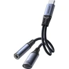 Du viename garso adapteris Joyroom SY-C02 Type-C iki 3.5 mm + Type-C (juodas)