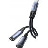 Garso adapteris du viename Joyroom SY-C03 Type-C į Dual Type-C (juodas)