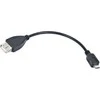 LANBERG usb micro-B M USB-A F 2.0 cable 0.15m OTG juodas