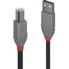 USB Kabelis - LINDY Anthra Line USB 2.0 Type A į B Laidas, M/F, 480Mbps, 0.2 m, Juodas