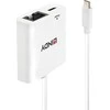 Adapteris USB Lindy 43284 USB-C - RJ-45 + USB-C Baltas (43284)