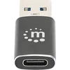 Adapteris USB Manhattan USB-A - USB-C Juodas (153980)