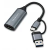 Qoltec vaizdo įrašymo plokštė USB-C USB-A HDMI 4K 30Hz aliuminis