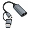 Qoltec vaizdo įrašymo plokštė USB-C USB-A HDMI 4K 30Hz aliuminis