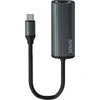 Pilkas USB-C į Ethernet tinklo adapteris