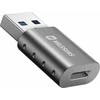 Adapteris USB Swissten 55500200 USB-A - USB-C Sidabrinė (55500200)
