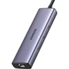 HUB Ugreen CM512 15598 6in1 USB-C – 3x USB-A 3.0 / HDMI / RJ45 / USB-C PD - pilka