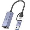 Ugreen BENFEI adapteris USB A USB C į RJ45 USB 3.0 pilka