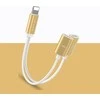 USB adapteris Usams US-SJ160 Lightning – Lightning x2 Auksinis (SJ1602L02)
