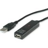 Kabelis USB Value Aktywny USB 2.0 30 m Juodas