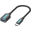 „Vention“ USB 3.1 (1 kartos) C tipo kištukas į A tipo kištuką OTG kabelis, 0,15 m, juodas, PVC tipo