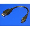 USB kabelis (2.0), miniUSB (M) - USB A F, 0.2m, juoda