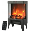 Electric fireplace ADLER AD 7755 2 heat settings: 1000W / 2000W | 3D flame effect | Thermostat Juodas