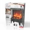 Electric fireplace ADLER AD 7755 2 heat settings: 1000W / 2000W | 3D flame effect | Thermostat Juodas