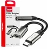 USB-C į USB-C + 3,5 mm Mini Jack (mot.) adapteris 10 cm AMIO-04295