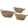 Affek Design AMPARO 3 KREPŠIŲ RINKINYS Ovalus30x23x9/27x20x8/24x17x7cm žolė