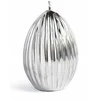 Mondex Candle CORRUGATED EGG mažas 6,5x8cm sidabrinis