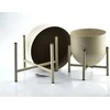 Mondeks Swen metaliniai vazonai su stovais 2vnt(24xh26/18,5xh21cm),smėlio spalvos
