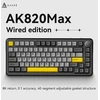 Ajazz AK820 MAX mechaninė žaidimų klaviatūra su magnetiniais jungikliais - juoda-pilka-geltona RGB