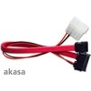 Akasa SATA 2 kombinuotas kabelis (duomenų ir maitinimo), 20 cm, raudonas