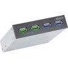 „Akasa USB 3.1 Gen2“ ir „Quick Charge Panel“ 3,5 colio – juodos spalvos