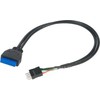 Akasa USB 19 pin - USB 9 pin, 0.3m, Juoda (AK- CCUB36- 30BK)