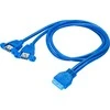 Adapteris su kabeliu Akyga AK-CA-62 2x USB A 3.0 A (f) / USB 19 pin (f) 65cm