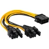 Akyga PCIe 6-pin x2 - PCIe 8-pin, 0.2 m, Juodai-geltona (AK-CA-81)