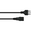 Nezatříděno Alcasa Kabelmeister SK6530-S018 maitinimo kabelis Juodas 1,8 m CEI 23-16 IEC C13
