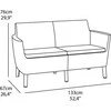 Allibert SALEMO dvigulė sofa - grafito spalvos