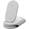Alogic PackAway trys viename Qi2 belaidžio įkrovimo stovas baltas