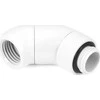 Alphacool Eiszapfen Angle Adapteris, 45 degrees, double, rotatable, G1/4 female to G1/4 female – baltas