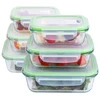 Alpina - Set of 6 glass food containers with lid Priešpiečių dėžutė 370 ml / 640 ml / 1050 ml