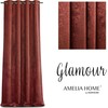 Naktinė užuolaida su žiedais AmeliaHome Glamour, 140X250 cm, spalva: vyno