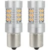 LED lemputės canbus bau15s py21w oranžinės gintaro spalvos 12v 24v amio-02580