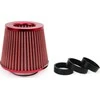 Kūginis oro filtras automobiliui, universalus, raudonas, su 3 adapteriais, AMIO-01042