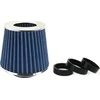 Kūginis oro filtras automobiliui, universalus, mėlynas, su 3 adapteriais, AMIO-02458