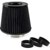 Kūginis oro filtras automobiliui, universalus, juodas, su 3 adapteriais, AMIO-02546